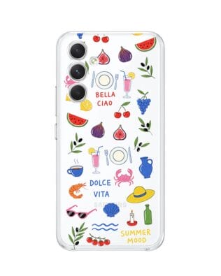 Etui do Samsung Galaxy A54 5G przeźroczyste, silikonowe Flexi, Italian Summer, kolorowe wakacje