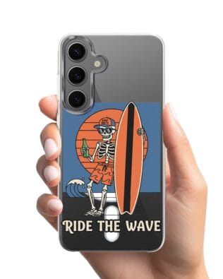 Etui do Samsung Galaxy S24 z MagSafe przeźroczyste, silikonowe Flexi, Summer Patterns, Ride the wave