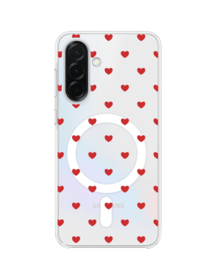 Etui do Samsung Galaxy A37 z MagSafe przeźroczyste, silikonowe Flexi, Mini Patterns, Serduszka