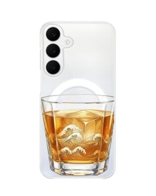 Etui do Samsung Galaxy S25 FE z MagSafe przeźroczyste, silikonowe Flexi, Paradise, Whiskey on the rocks