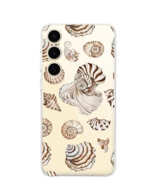 Etui do Samsung Galaxy S24 przeźroczyste, silikonowe Flexi, Summer Patterns, ozdobne muszle