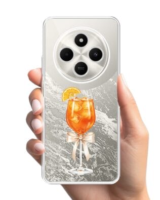 Etui do Xiaomi POCO C75 przeźroczyste, silikonowe Flexi, Paradise, Aperol Spritz