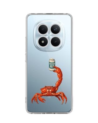 Etui do Xiaomi Redmi Note 15 Pro 4G przeźroczyste, silikonowe Flexi, Paradise, krab z piwem