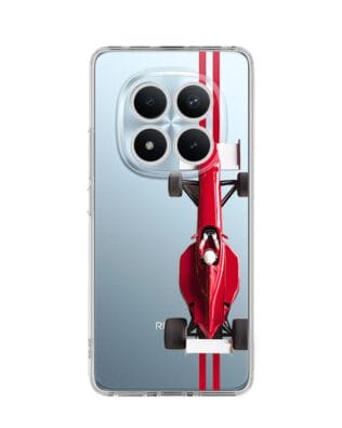 Etui do Xiaomi Redmi Note 15 Pro Plus 5G przeźroczyste, silikonowe Flexi, Szybkie Auta, czerwone F1