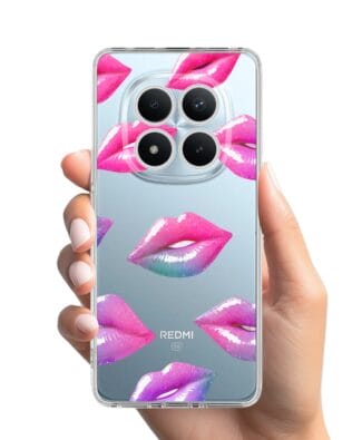 Etui do Xiaomi Redmi Note 15 5G przeźroczyste, silikonowe Flexi, hologramowe usta