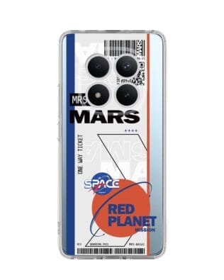Etui do Xiaomi Redmi Note 15 5G przeźroczyste, silikonowe Flexi, bilet na Mars