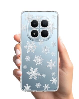 Etui do Xiaomi Redmi Note 15 4G przeźroczyste, silikonowe Flexi, Zimowa magia, Delikatne płatki śniegu