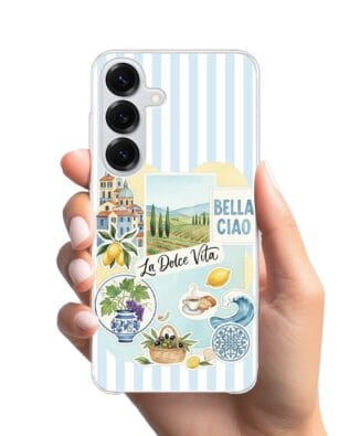 Etui do Samsung Galaxy S25 Plus z MagSafe przeźroczyste, silikonowe Flexi, Italian Summer, La Dolce Vita
