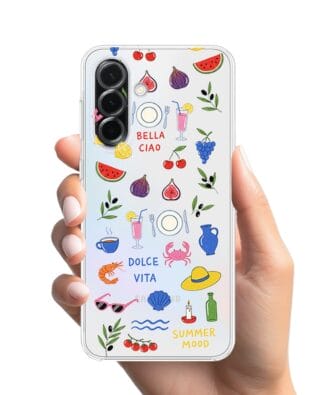 Etui do Samsung Galaxy A36 5G przeźroczyste, silikonowe Flexi, Italian Summer, kolorowe wakacje