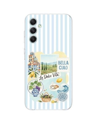 Etui do Samsung Galaxy A34 5G przeźroczyste, silikonowe Flexi, Italian Summer, La Dolce Vita
