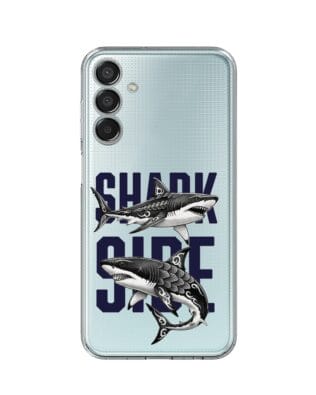 Etui do Samsung Galaxy M15 5G przeźroczyste, silikonowe Flexi, Summer Patterns, Shark side