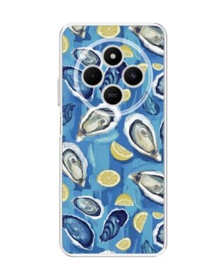 Etui do Xiaomi POCO C75 przeźroczyste, silikonowe Flexi, Summer Patterns, ostrygi z cytrynką