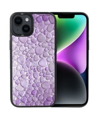 Etui do iPhone 14 Plus IBIZU DropGuard Matt z MagSafe, Aqua Glass, ametystowe krople