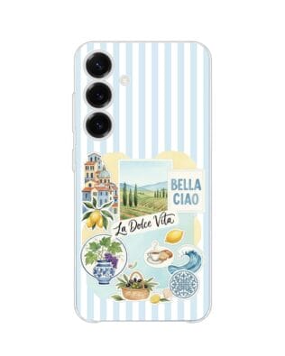 Etui do Samsung Galaxy S25 przeźroczyste, silikonowe Flexi, Italian Summer, La Dolce Vita