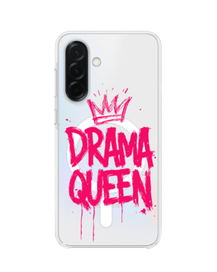 Etui do Samsung Galaxy A37 z MagSafe przeźroczyste, silikonowe Flexi, Positive Vibes, Drama Queen