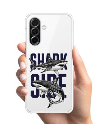 Etui do Samsung Galaxy A26 5G przeźroczyste, silikonowe Flexi, Summer Patterns, Shark side