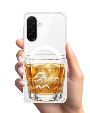 Etui do Samsung Galaxy A26 5G z MagSafe przeźroczyste, silikonowe Flexi, Paradise, Whiskey on the rocks