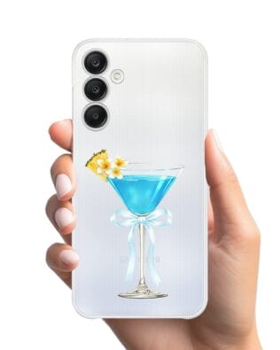 Etui do Samsung Galaxy A25 5G przeźroczyste, silikonowe Flexi, Paradise, Blue Hawaii