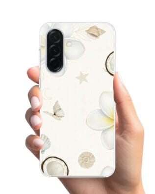 Etui do Samsung Galaxy A36 5G z MagSafe przeźroczyste, silikonowe Flexi, Summer Patterns, hawajskie kokosy