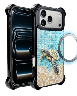 Etui do iPhone 17 Pro Max IBIZU DropGuard Ultra z MagSafe, Modern Classics, Żółw Caretta