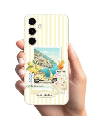 Etui do Samsung Galaxy S24 przeźroczyste, silikonowe Flexi, Italian Summer, Ciao Italia