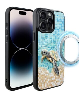 Etui do iPhone 14 Pro IBIZU DropGuard Matt z MagSafe, Modern Classics, Żółw Caretta