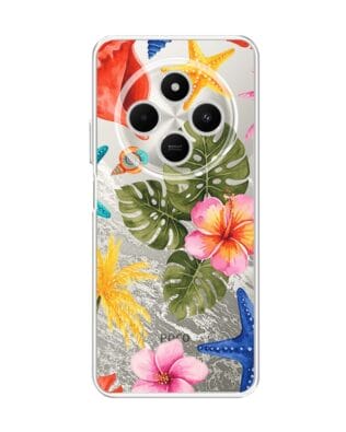 Etui do Xiaomi POCO C75 przeźroczyste, silikonowe Flexi, Summer Patterns, tropikalny wzór