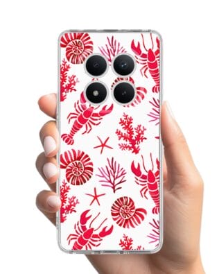Etui do Xiaomi Redmi Note 15 Pro Plus 5G przeźroczyste, silikonowe Flexi, Summer Patterns, krab, muszle