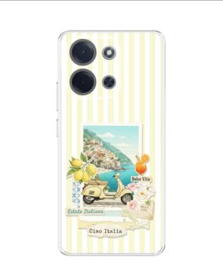 Etui do Xiaomi POCO C85 przeźroczyste, silikonowe Flexi, Italian Summer, Ciao Italia