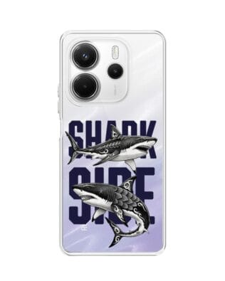 Etui do Xiaomi Redmi Note 14 4G przeźroczyste, silikonowe Flexi, Summer Patterns, Shark side