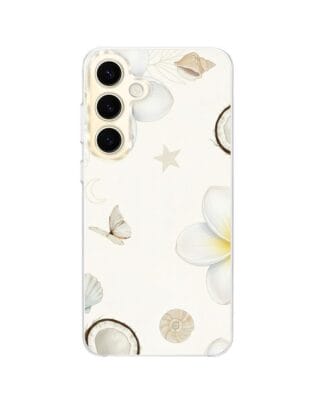 Etui do Samsung Galaxy S24 Plus z MagSafe przeźroczyste, silikonowe Flexi, Summer Patterns, hawajskie kokosy