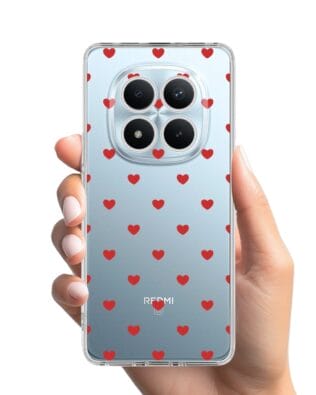 Etui do Xiaomi Redmi Note 15 Pro 5G przeźroczyste, silikonowe Flexi, Mini Patterns, Serduszka