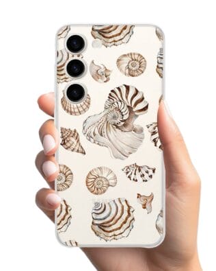 Etui do Samsung Galaxy S23 FE 5G przeźroczyste, silikonowe Flexi, Summer Patterns, ozdobne muszle