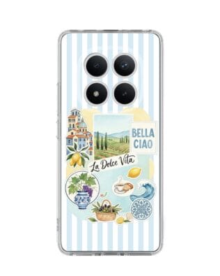 Etui do Xiaomi Redmi Note 15 Pro 5G przeźroczyste, silikonowe Flexi, Italian Summer, La Dolce Vita