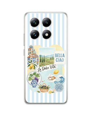 Etui do Xiaomi 14T Pro przeźroczyste, silikonowe Flexi, Italian Summer, La Dolce Vita