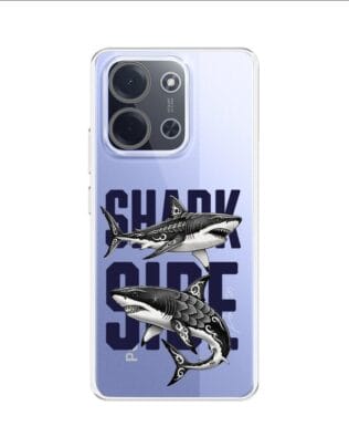 Etui do Xiaomi POCO C85 przeźroczyste, silikonowe Flexi, Summer Patterns, Shark side