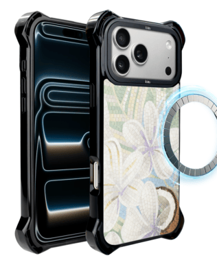 Etui do iPhone 17 Pro Max IBIZU DropGuard Ultra z MagSafe, Modern Classics, Biała lilia