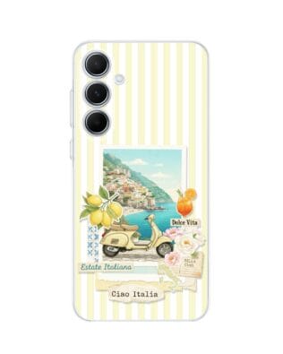 Etui do Samsung Galaxy A55 5G przeźroczyste, silikonowe Flexi, Italian Summer, Ciao Italia