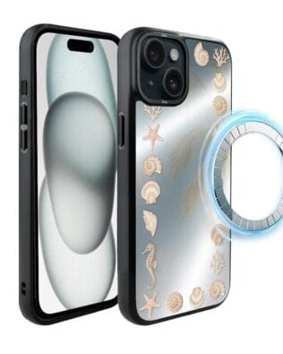 Etui do iPhone 15 Plus IBIZU DropGuard Matt z MagSafe, Reflect, Muszelkowe lustro