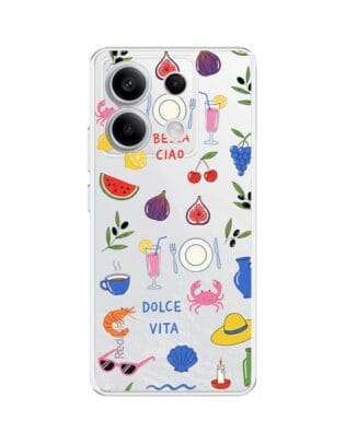 Etui do Xiaomi Redmi Note 13 Pro 5G przeźroczyste, silikonowe Flexi, Italian Summer, kolorowe wakacje