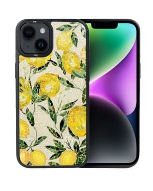Etui do iPhone 14 Plus IBIZU DropGuard Matt z MagSafe, Modern Classics, Cytrynowe gaje