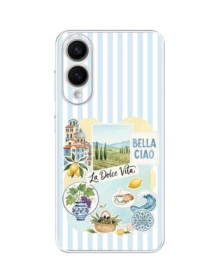 Etui do Samsung Galaxy S25 Edge przeźroczyste, silikonowe Flexi, Italian Summer, La Dolce Vita