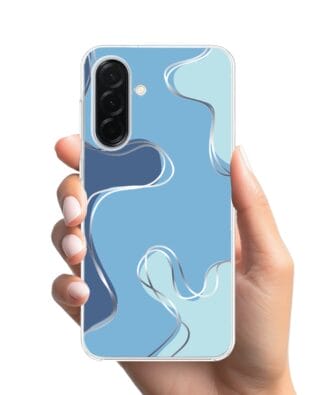 Etui do Samsung Galaxy A37 z MagSafe przeźroczyste, silikonowe Flexi, niebieskie odcienie