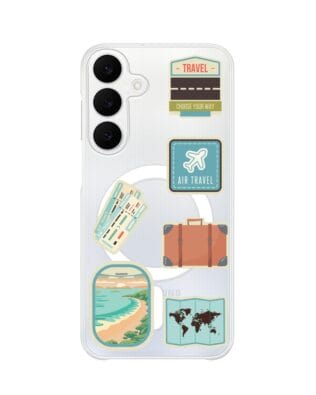 Etui do Samsung Galaxy S25 FE z MagSafe przeźroczyste, silikonowe Flexi, pocztowe znaczki