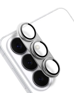 Metalowa osłona na cały aparat z wbudowanymi szkłami do Samsung Galaxy S26, srebrna
