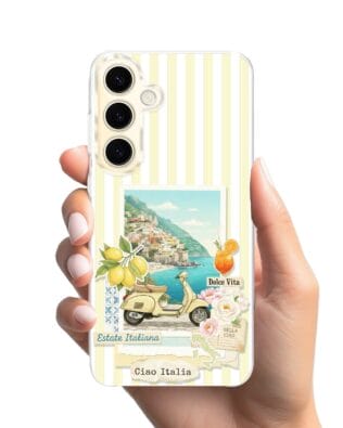Etui do Samsung Galaxy S24 Plus z MagSafe przeźroczyste, silikonowe Flexi, Italian Summer, Ciao Italia