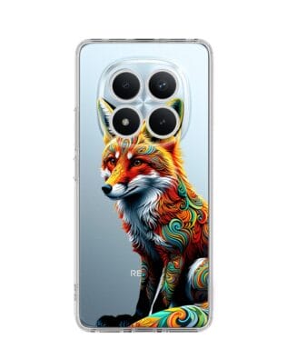 Etui do Xiaomi Redmi Note 15 Pro Plus 5G przeźroczyste, silikonowe Flexi, Dzika Mandala, Lis