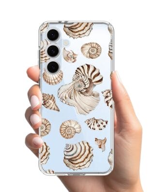 Etui do Samsung Galaxy S24 FE przeźroczyste, silikonowe Flexi, Summer Patterns, ozdobne muszle