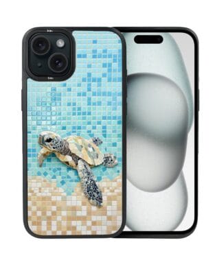 Etui do iPhone 15 IBIZU DropGuard Matt z MagSafe, Modern Classics, Żółw Caretta