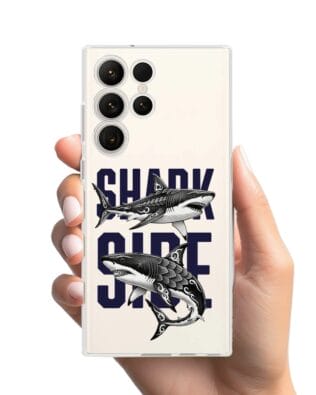 Etui do Samsung Galaxy S23 Ultra przeźroczyste, silikonowe Flexi, Summer Patterns, Shark side